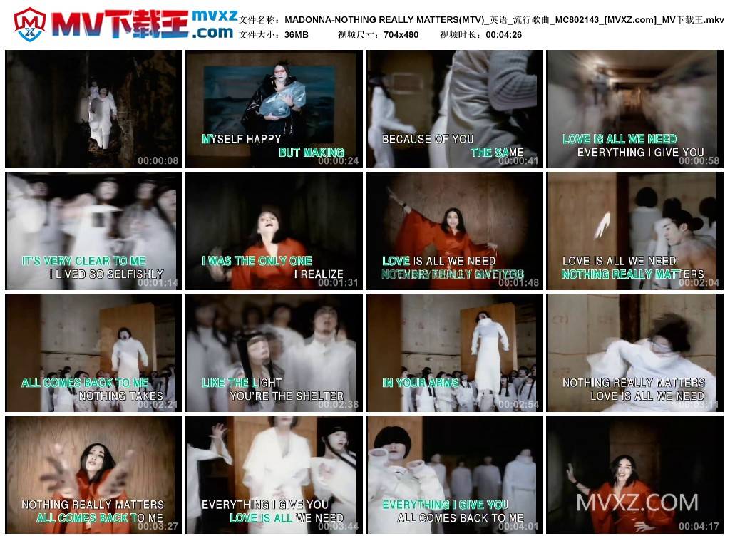 MADONNA-NOTHING REALLY MATTERS(MTV)_英语_流行歌曲_MC802143